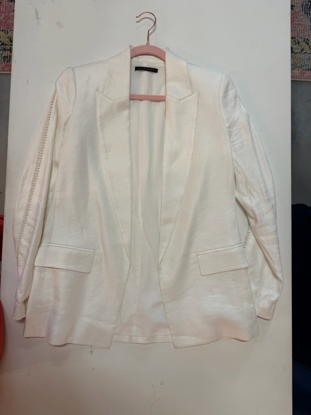 Elie Tahari Ivory Open-Front Blazer